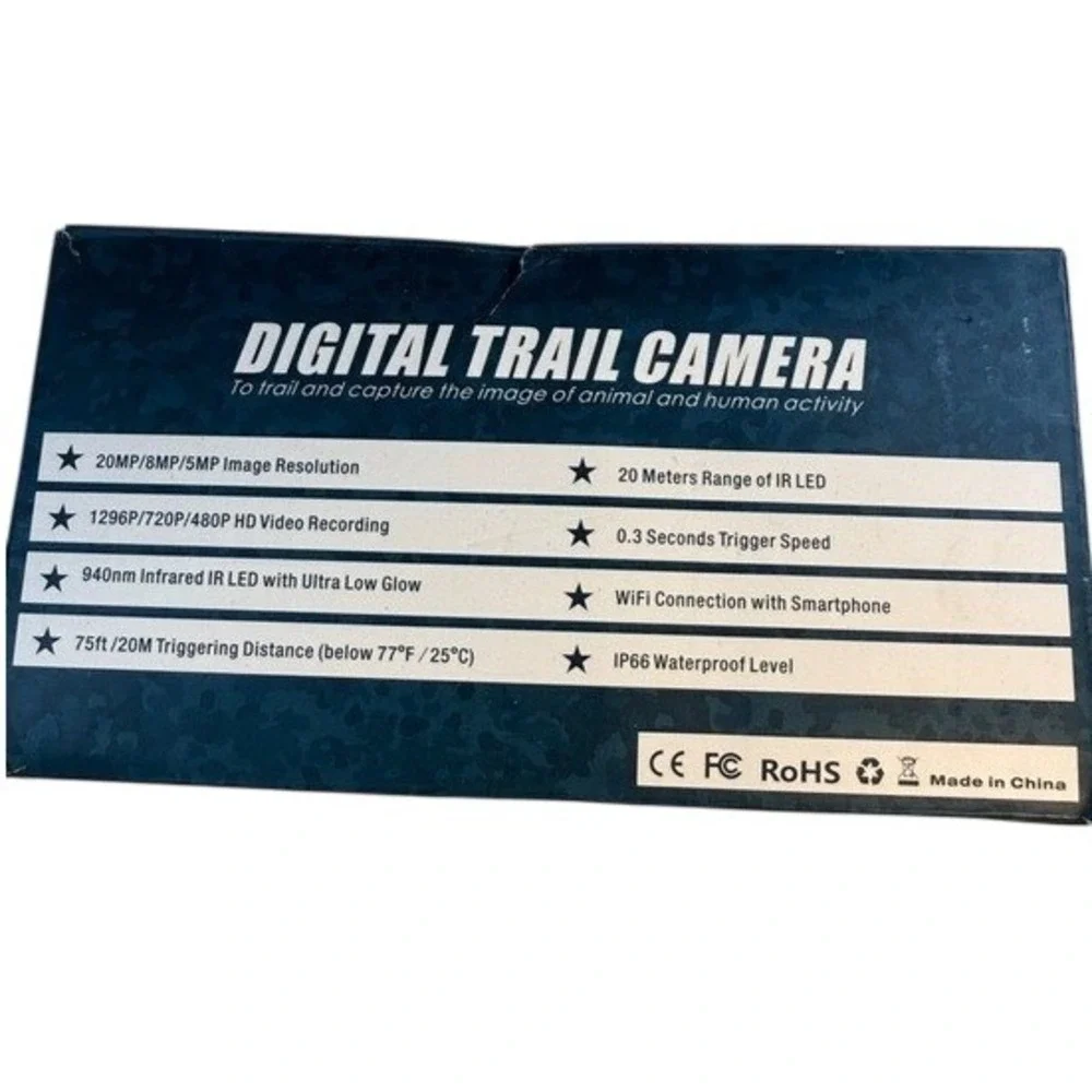 Campark T86 Trail Camera Wildlife 20MP WiFi‎ Camouflage Night Vision IP66 NEW